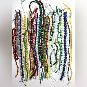 Multicolor Bead Strand Lot - Assorted Gemstone & Glass Beads